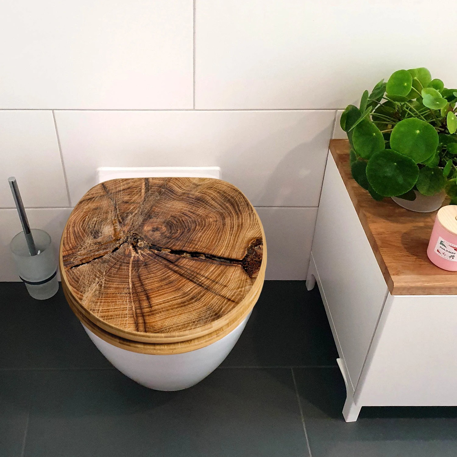 Banjado Toilettendeckel Absenkautomatik Bambus Holz Motiv Jahresringe  kaufen bei OBI
