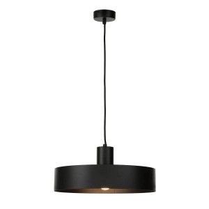 Licht-Erlebnisse Pendelleuchte Rund Ø 35 cm Metall Schwarz E27 Retro Design