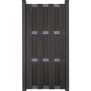 GroJa Fertigzaun, hochkant, 84,3x180 cm, anthrazit mit Querriegeln, BPC Zaun für Sichtschutz.