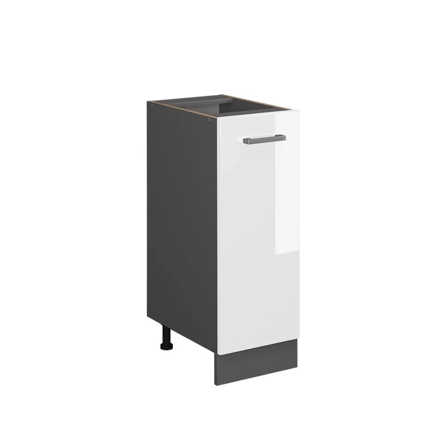 Vicco Apothekerschrank R-Line Weiß Hochglanz Anthrazit 30 cm ohne Arbeitsplatte