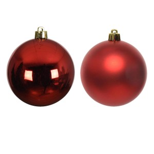 Marelida Christbaumkugeln Weihnachtskugeln Christbaumschmuck Kunststoff Rot 10cm 4St
