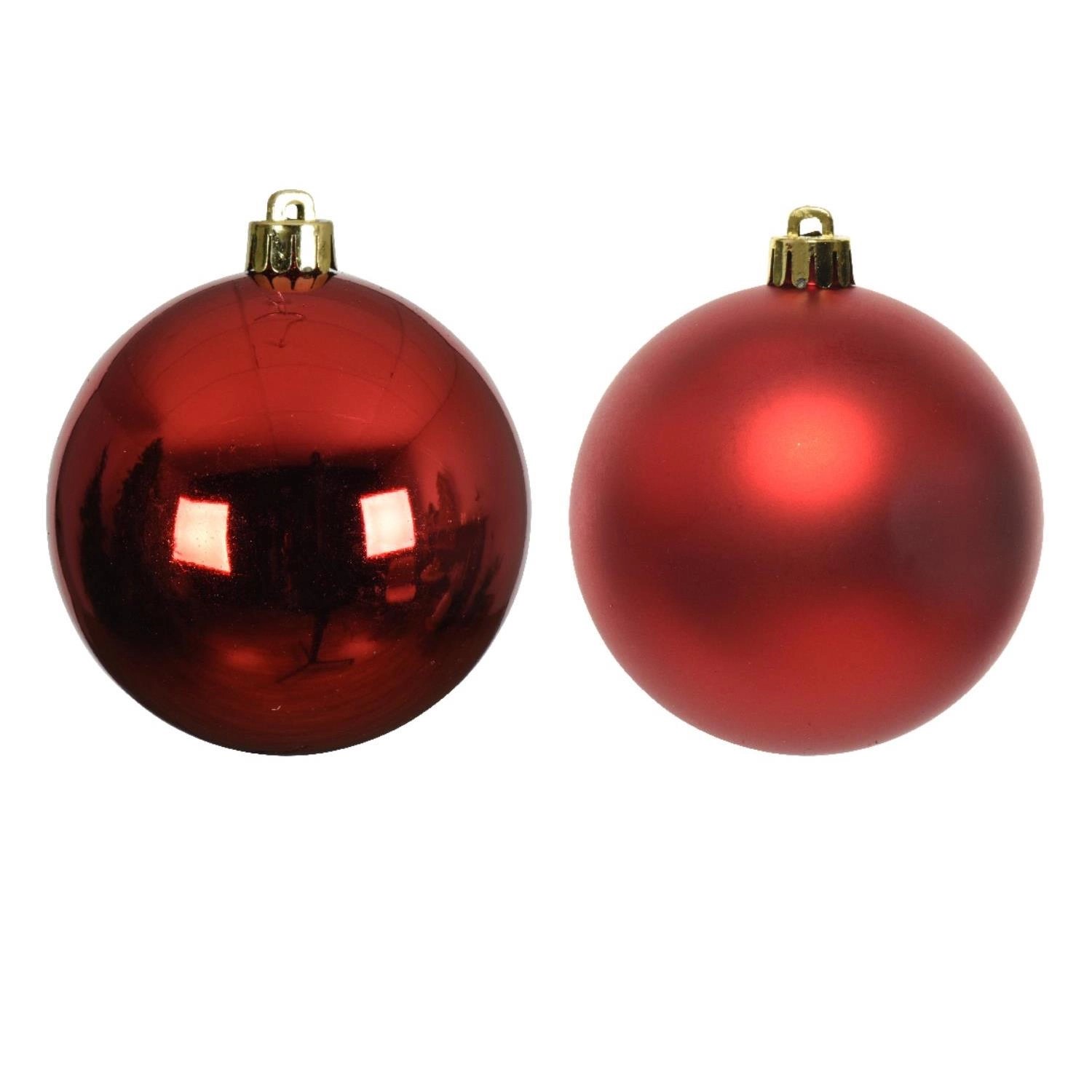 Marelida Christbaumkugeln Weihnachtskugeln Christbaumschmuck Kunststoff Rot 10cm 4St
