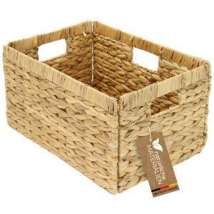 HMF Aufbewahrungskorb Korb Geflochten Wasserhyazinthe Billy 35 x 25 x 20 cm