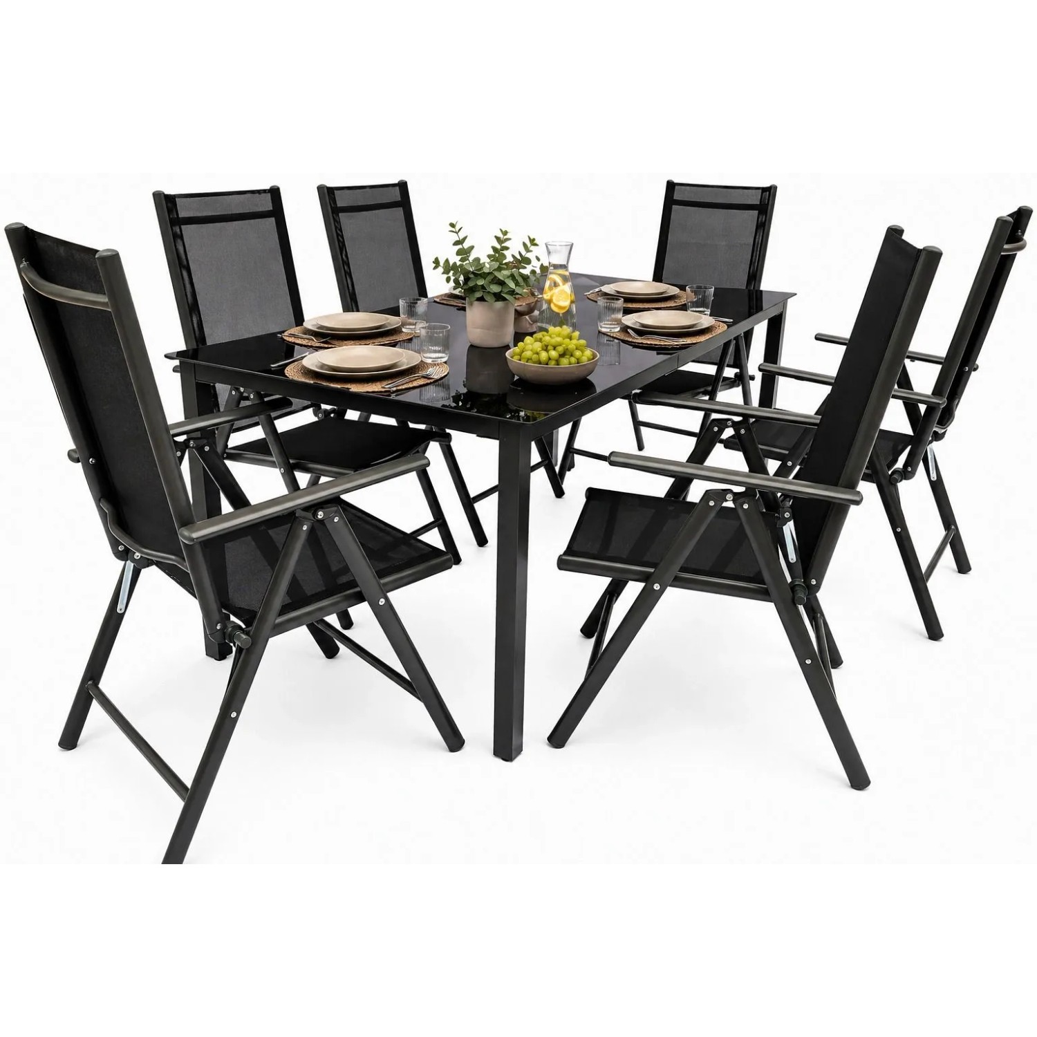 VCM Gartenmöbel-Set Miami Anthrazit