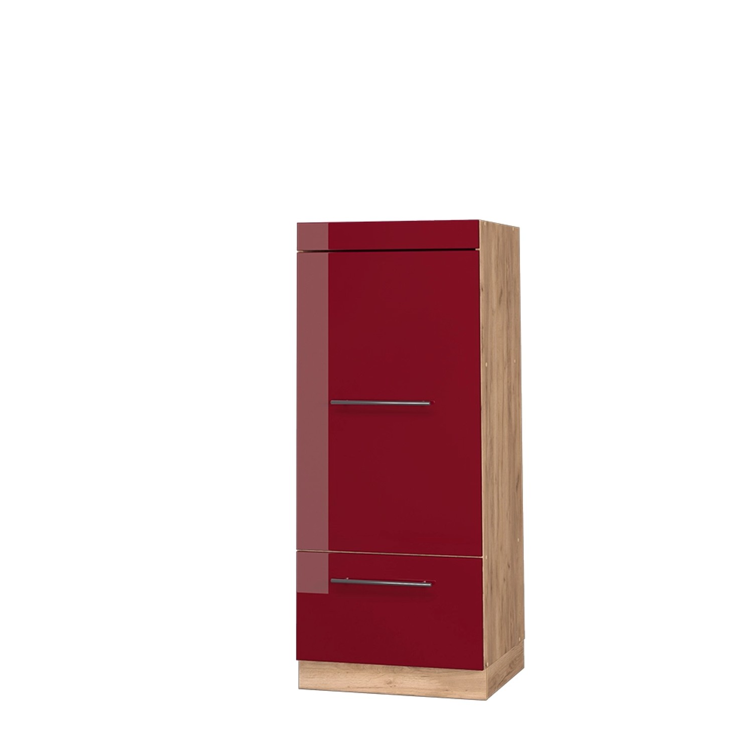 Vicco Mikrowellenschrank Fame-Line Bordeaux Hochglanz/Goldkraft Eiche 60 cm