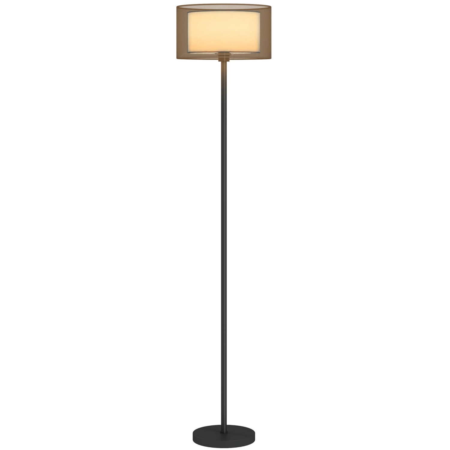 HOMCOM Stehlampe Metall Stoff 33L x 33B x 152,5H cm Schwarz Weiß