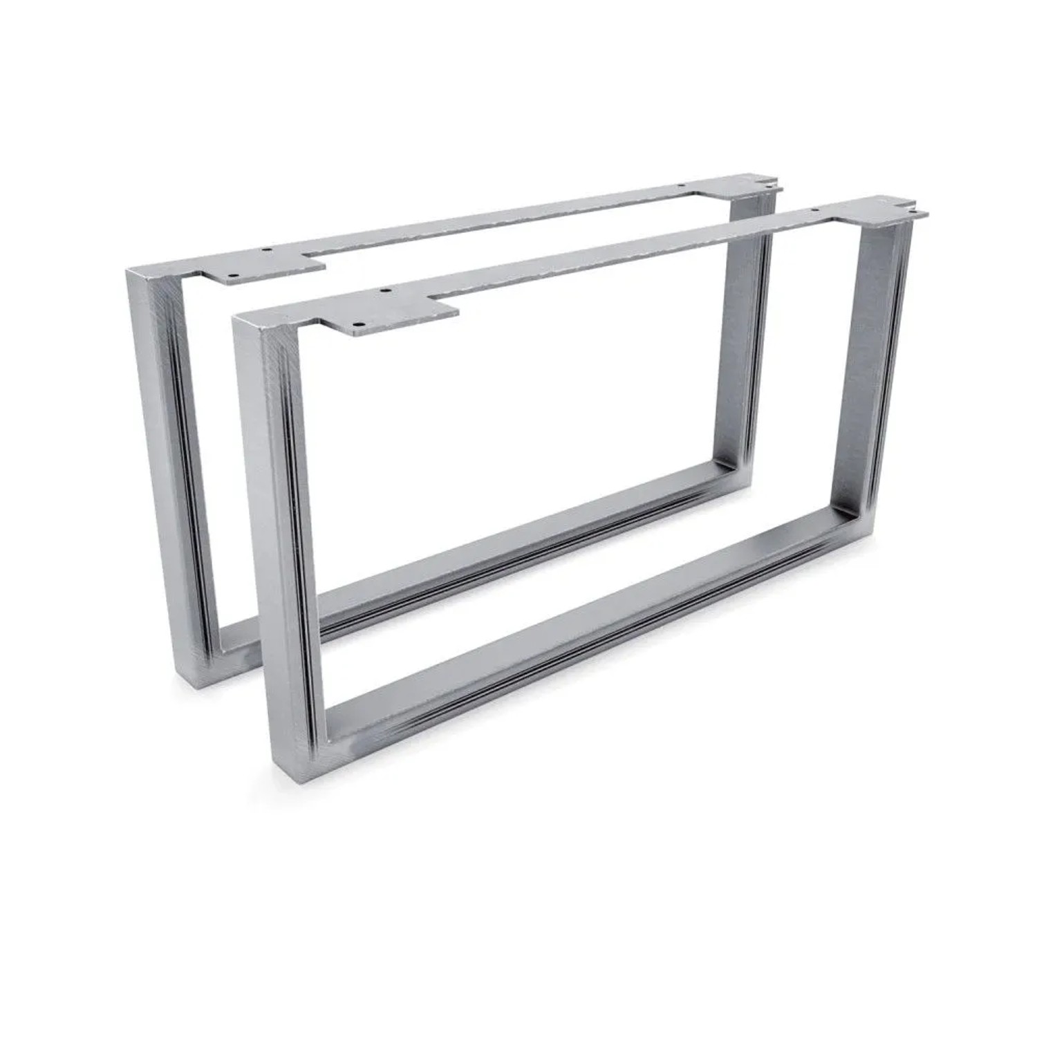 HEVVA Möbelfüße GRAZ 25 cm Hoch 50 cm Tief 2er Set Rohstahl-Klarlack
