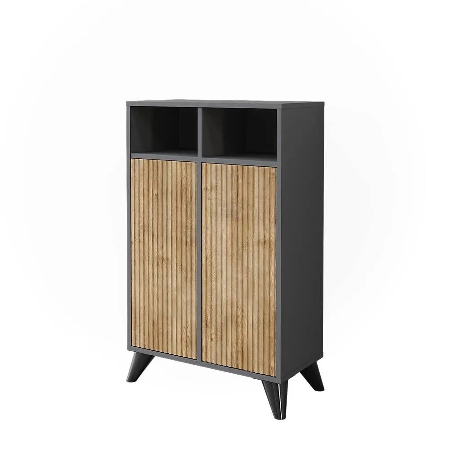 Vicco Midischrank Leano Anthrazit Bergeiche 60 x 97 mit 2 Türen