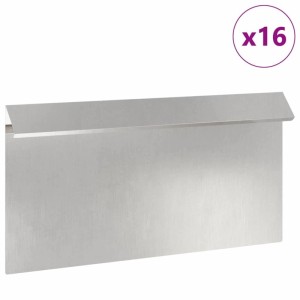 vidaXL Schneckenzaun 16 Stk Silber 50 x 3,5 x 25 cm Edelstahl 874851