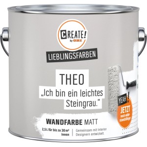 CREATE! by OBI Wandfarbe Lieblingsfarbe Theo Steingrau Matt 2,5 l