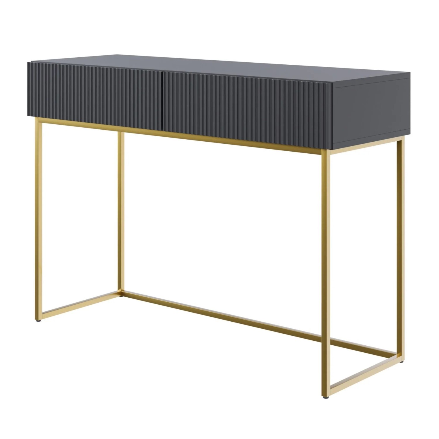 Selsey Veldio Schminktisch 110 cm mit Lamellenfront und Zwei Schubladen Sch günstig online kaufen