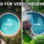 Poolroboter geeignet für verschiedene Poolformen: Rechteckig, Rund, Niere, Zufällig.