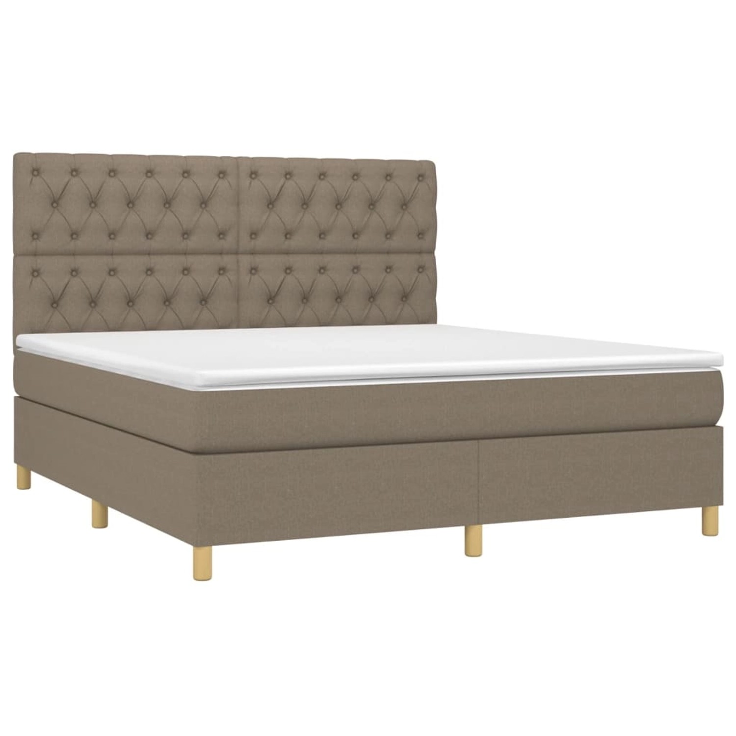 vidaXL Boxspringbett mit Matratze & LED Taupe 160x200 cm Stoff 3135689 günstig online kaufen