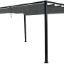 Anthrazitfarbener Siena Garden Pavillon Sky 400x300 cm mit verstellbarem Dach.