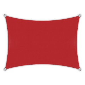 Rechteckiges, weinrotes Toldoro Sonnensegel 4x3m aus HDPE für Garten und Terrasse.