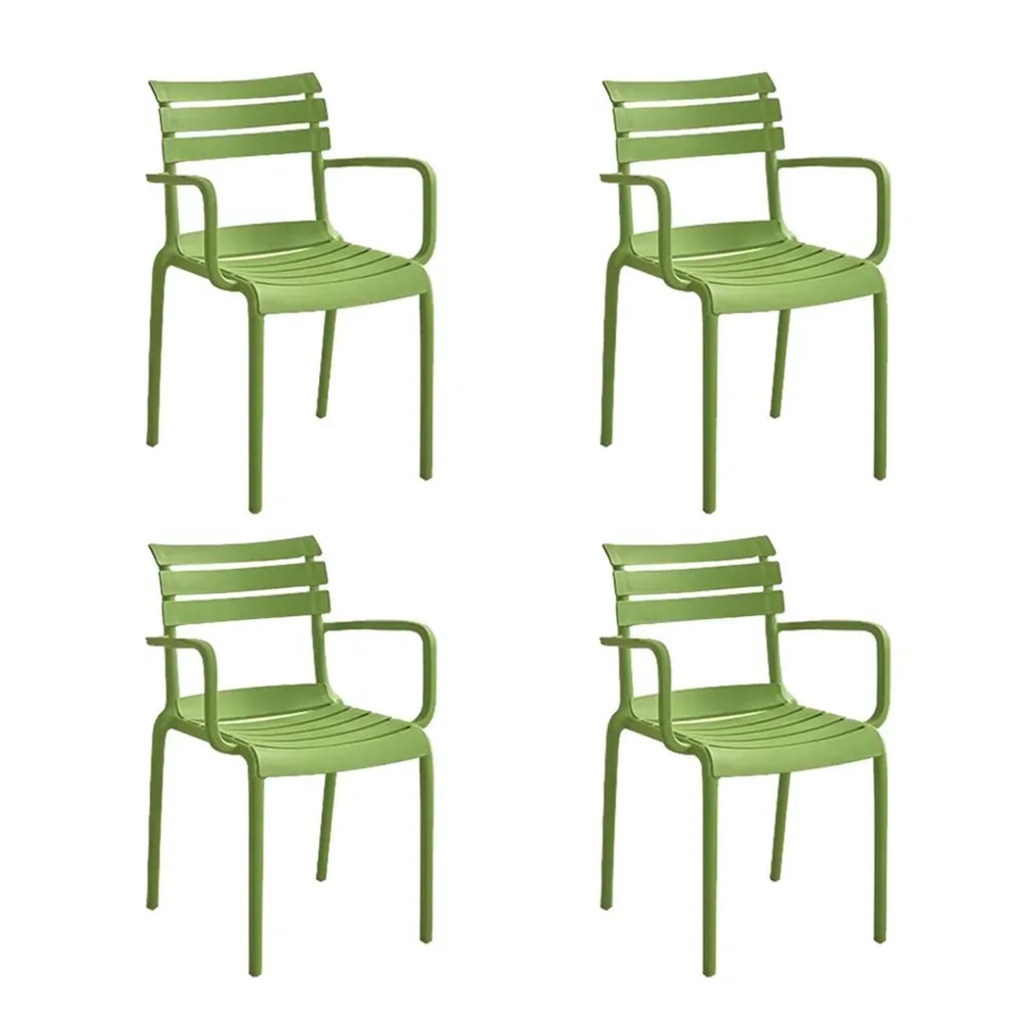 360Home 4 Stück Stapelbare Stühle Mit Armlehnen Esszimmerstuhl Gartenstuhl 52 CM SUL52HW