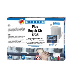 WEICON Pipe Repair-Kit 5/35 Weiß, ein Set zur Rohreparatur mit Reparaturband und -Stick.