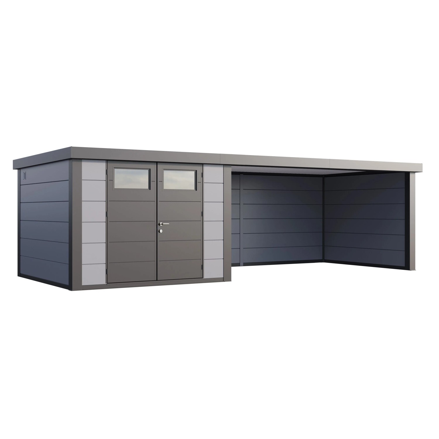 Gerätehaus Classico 3330 mit Lounge XL Rechts 792 cm x 298 cm Hellgrau günstig online kaufen