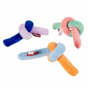 Coockoo Katzenspielzeug Knotty Noodle in verschiedenen Farben, weicher Plüsch mit Quietscher.