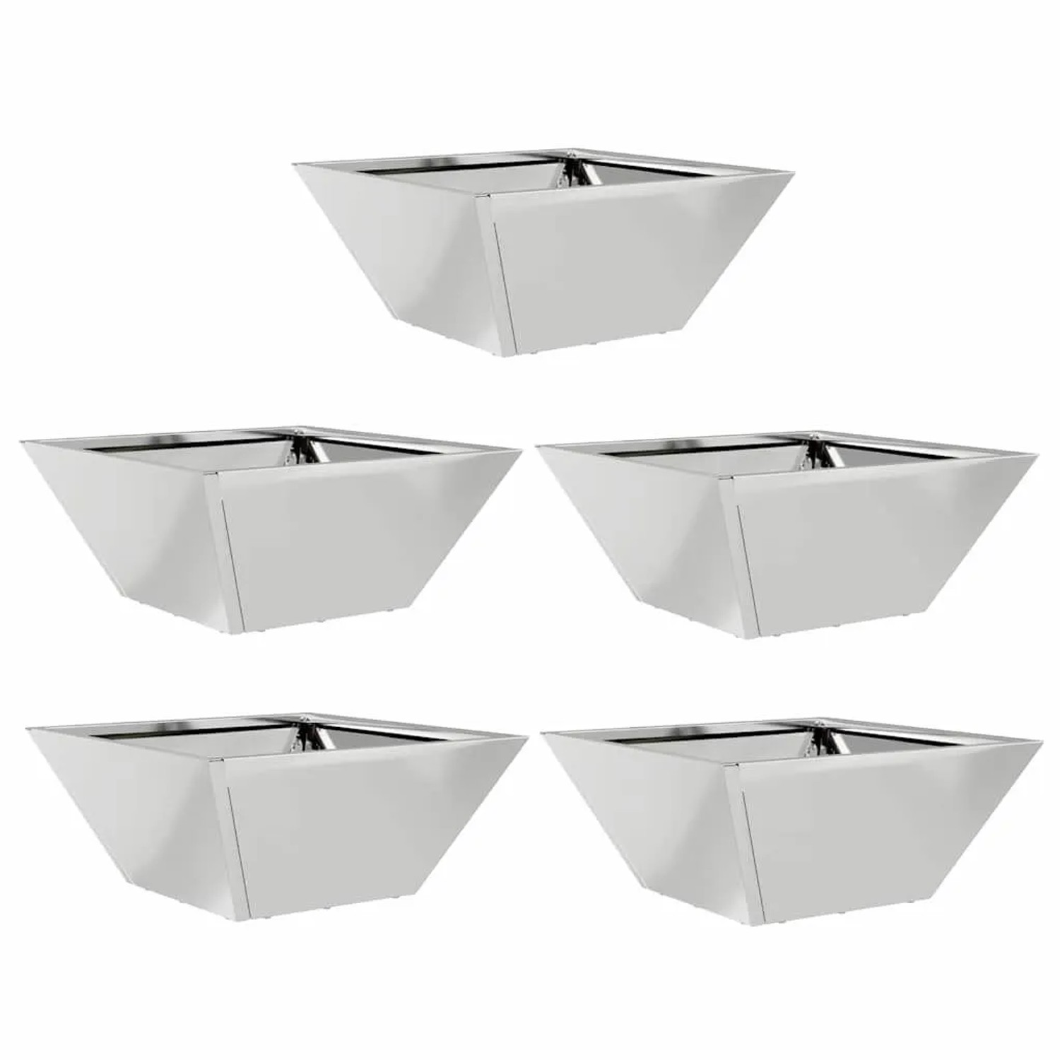 vidaXL Garten-Pflanzgefäß 5 Stk Silber 35 x 35 x 15 cm 873807 günstig online kaufen