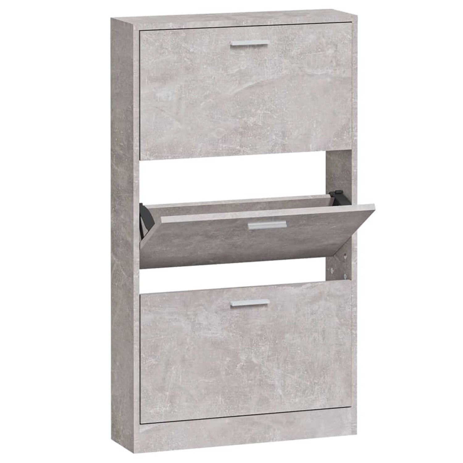 vidaXL Schuhschrank Betongrau 59x17x108 cm Holzwerkstoff 342529 günstig online kaufen