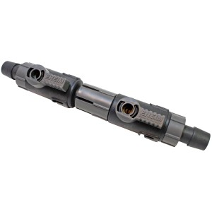 Eheim Aquarium-Doppelhahn mit Schnelltrennkupplung für 25/34 mm Schläuche.