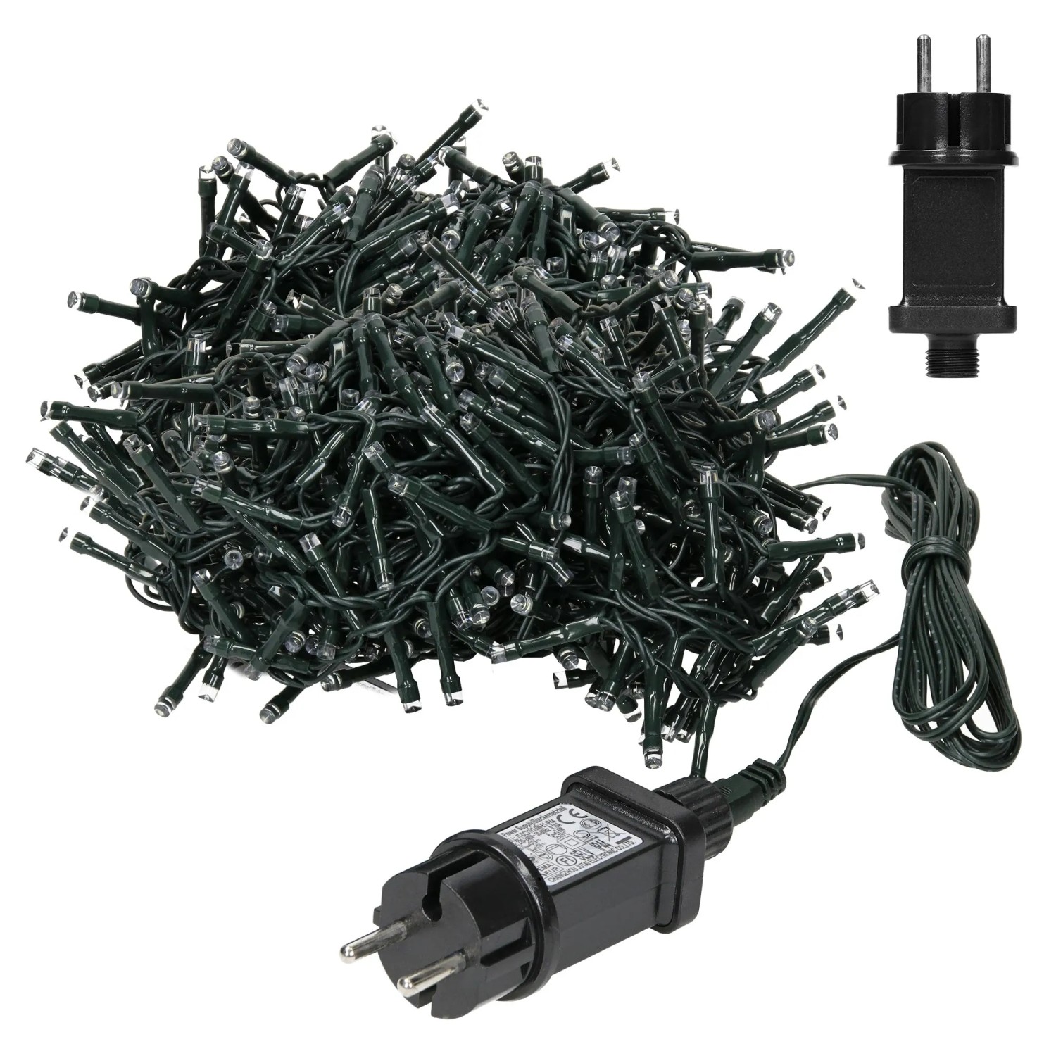 ECD Germany LED Lichtervorhang, 12m, 360 warmweiße LEDs, mit Stecker, für Weihnachtsbeleuchtung.