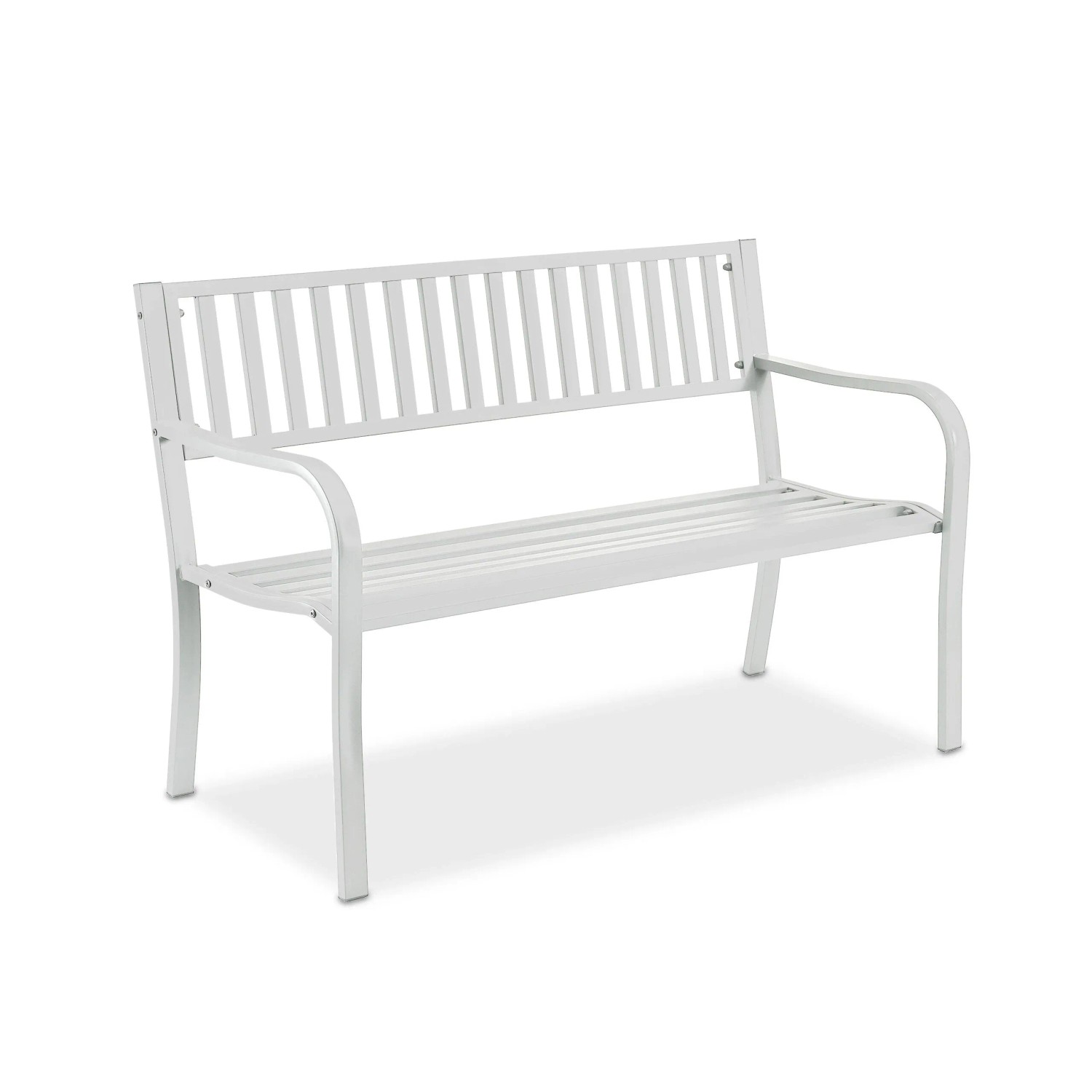 Relaxdays Gartenbank Stahl Weiß Für 2 Personen 82 Cm X 127, 5 Cm X 59, 5 Cm 11, 6 Kg