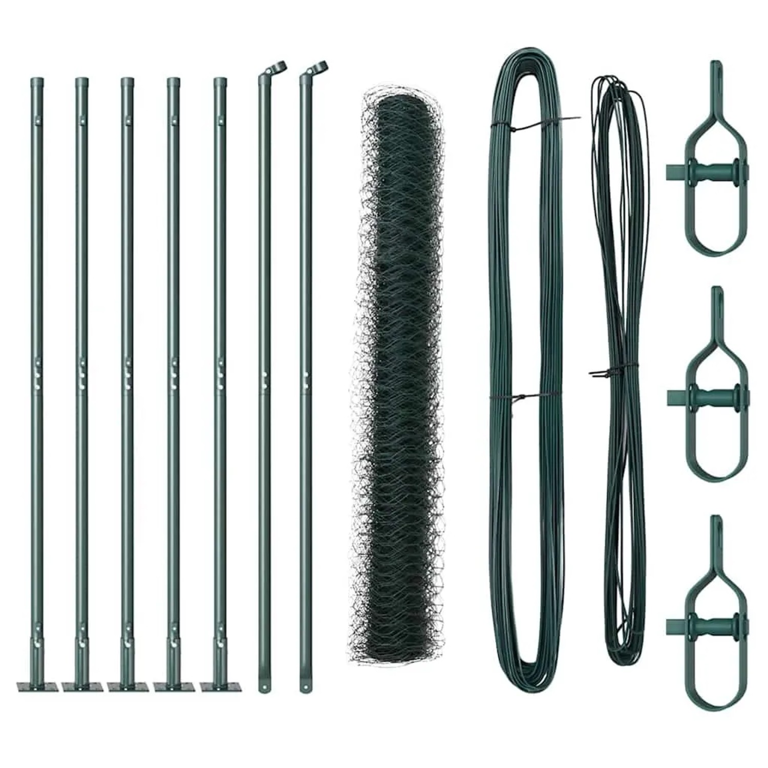 vidaXL Zaunpfosten Grün 10 x 1 m 50 mm Netz Stahl und PVC 3353483 günstig online kaufen