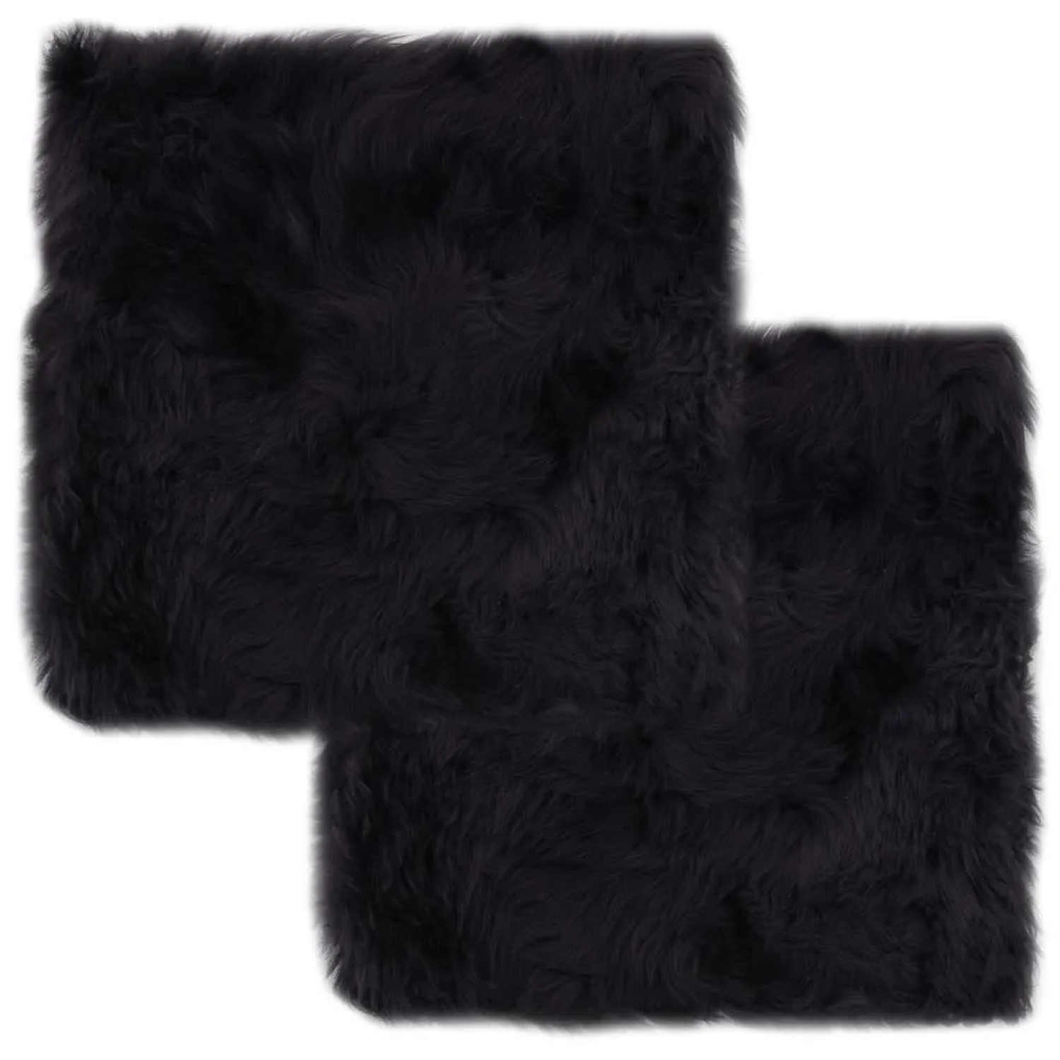 vidaXL Sitzkissen 2 Stk Dunkelgrau 40x40 cm Echter Schafspelz 283888