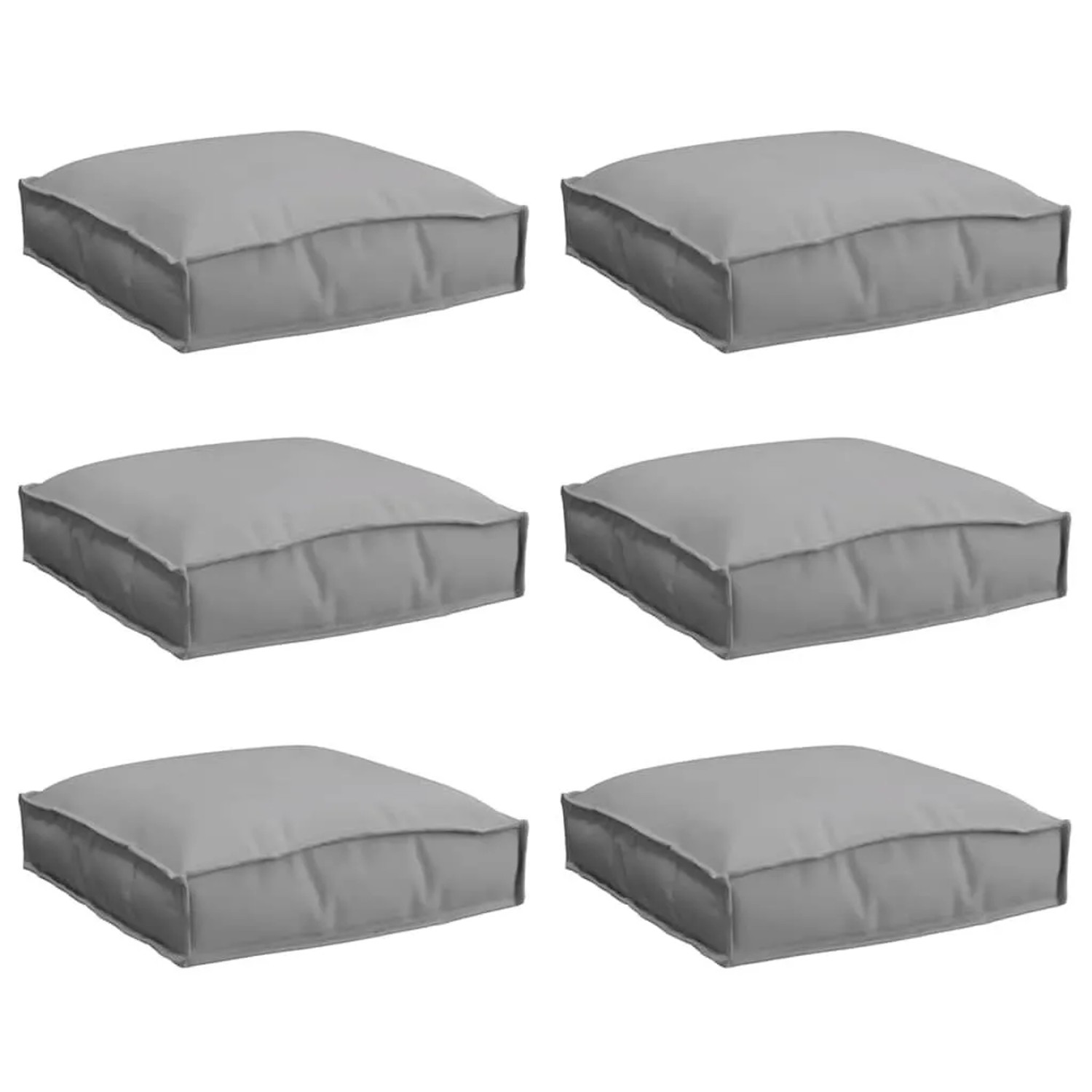 vidaXL Kissen 6 Stk Grau 40 x 40 x 8 cm Oxford-Stoff 42001599