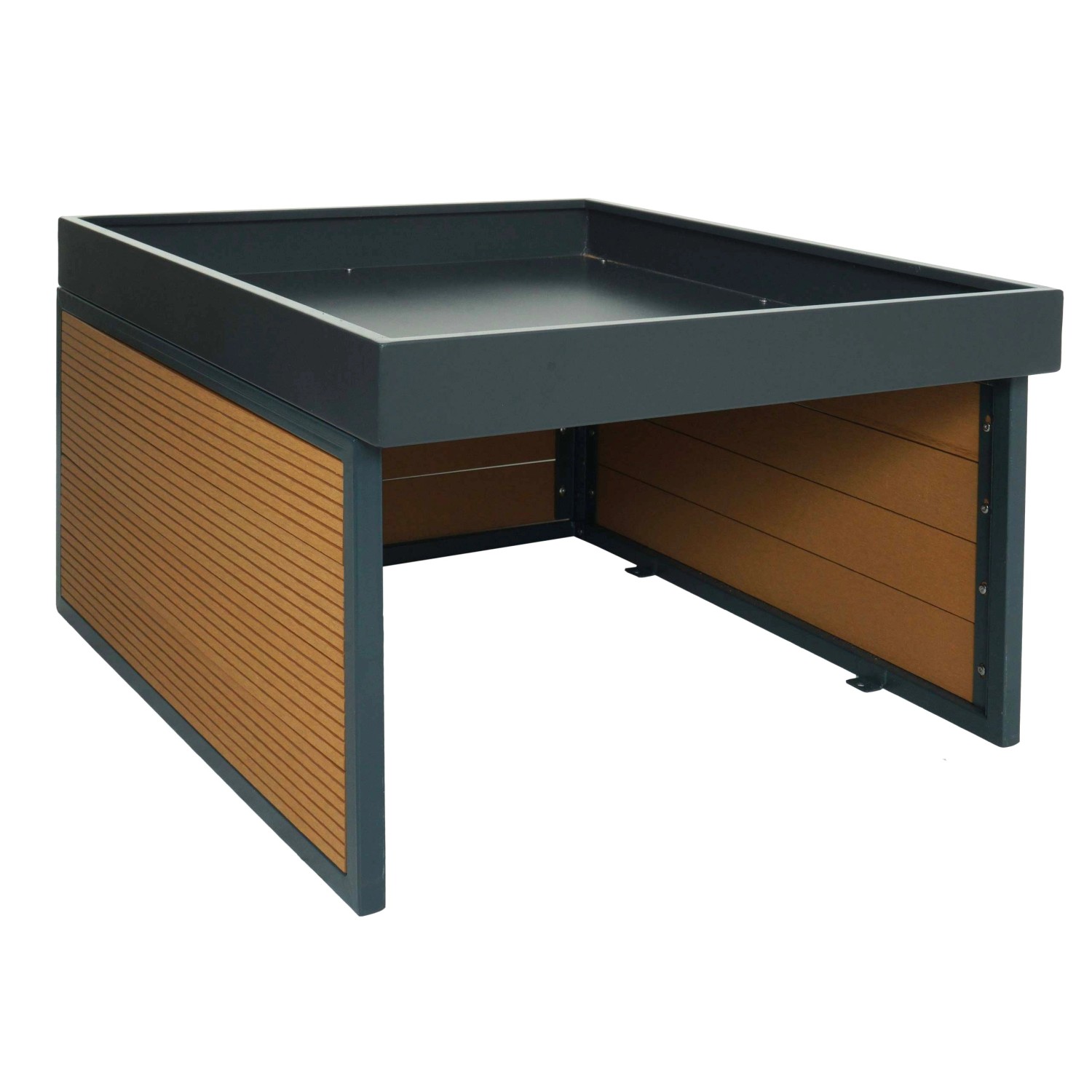 PROREGAL Mähroboter-Garage Mit Pflanzkasten 40x60x73cm Wpc Metall Eiche-Opt günstig online kaufen