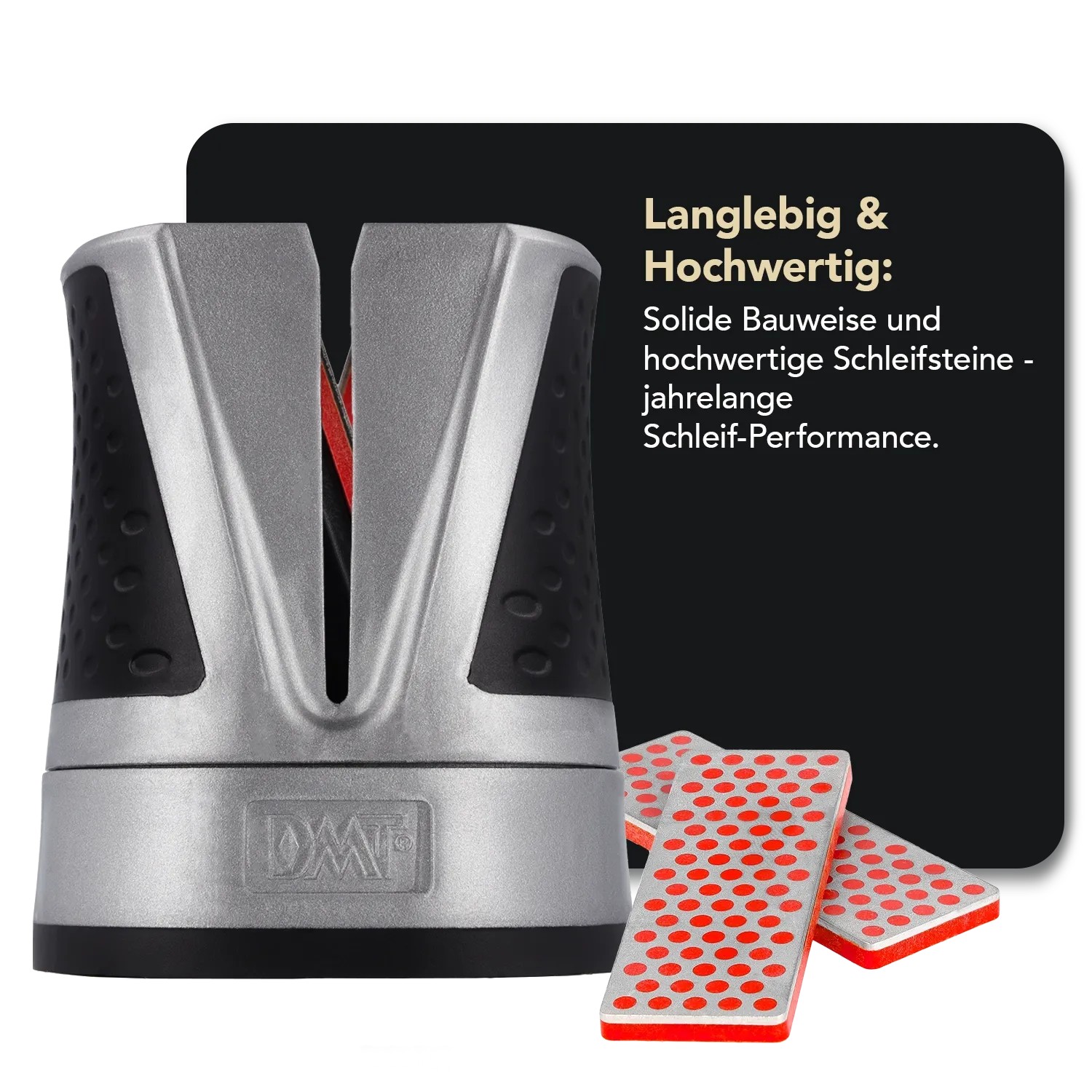 DMT SimpleSharp Messerschärfer Classic mit Diamant-Schleifsteinen für Küchenmesser.