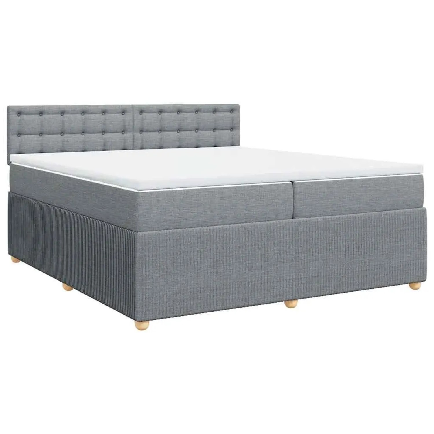 vidaXL Boxspringbett mit Matratze Hellgrau 200x200 cm Stoff 3287577
