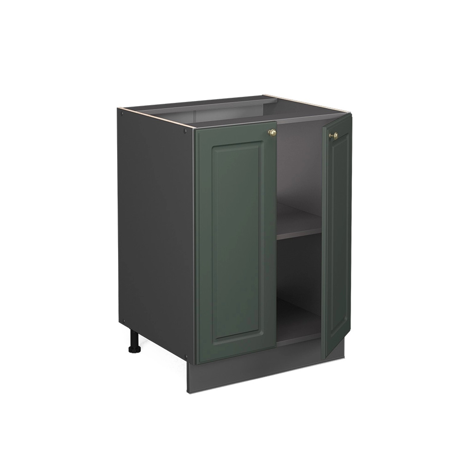 Vicco Küchenunterschrank Fame-Line Grün-Gold Landhaus/Anthrazit 60 cm AP Eiche