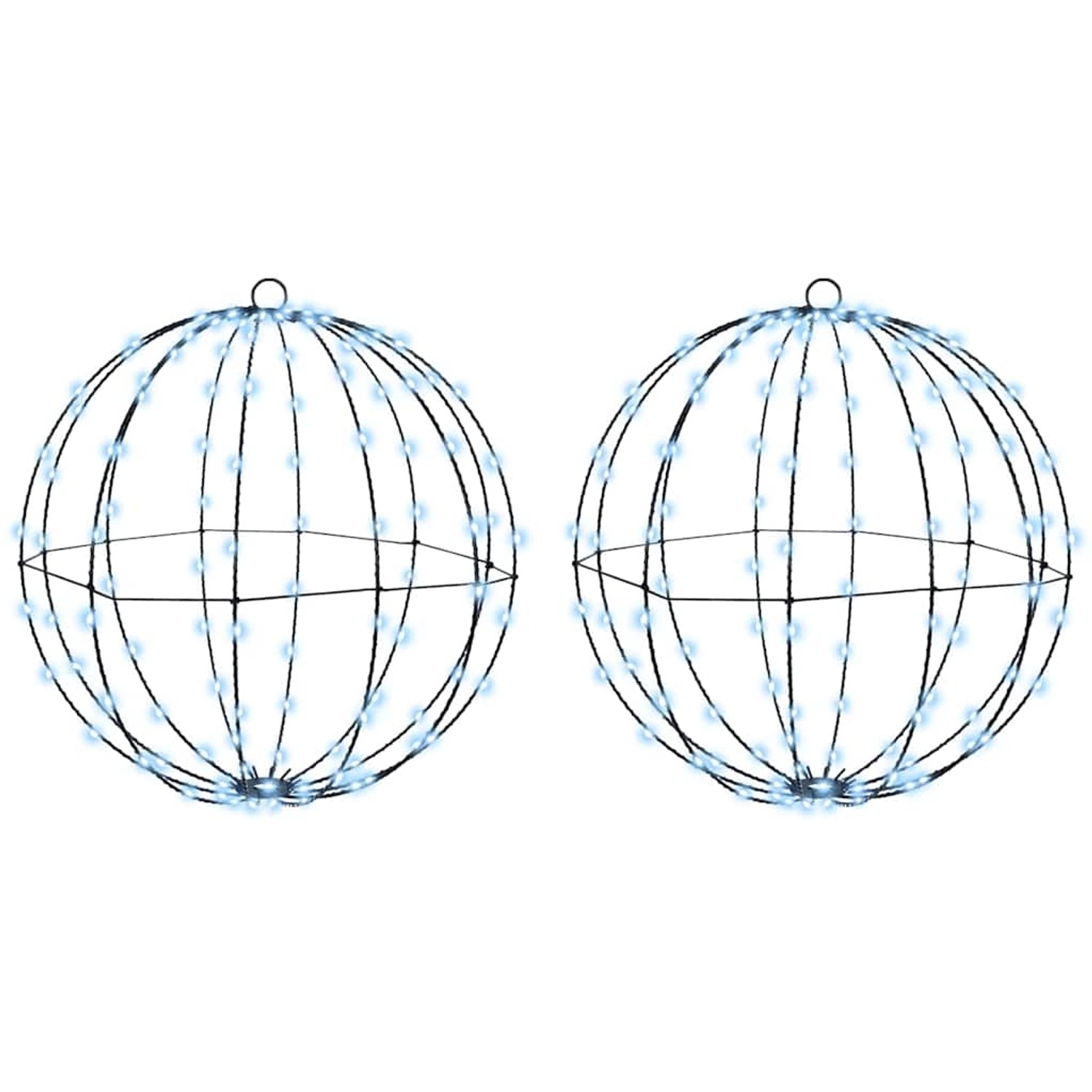 vidaXL Ball mit 192 LEDs 2 Stk Kaltweiß 40 cm Metall 42019118