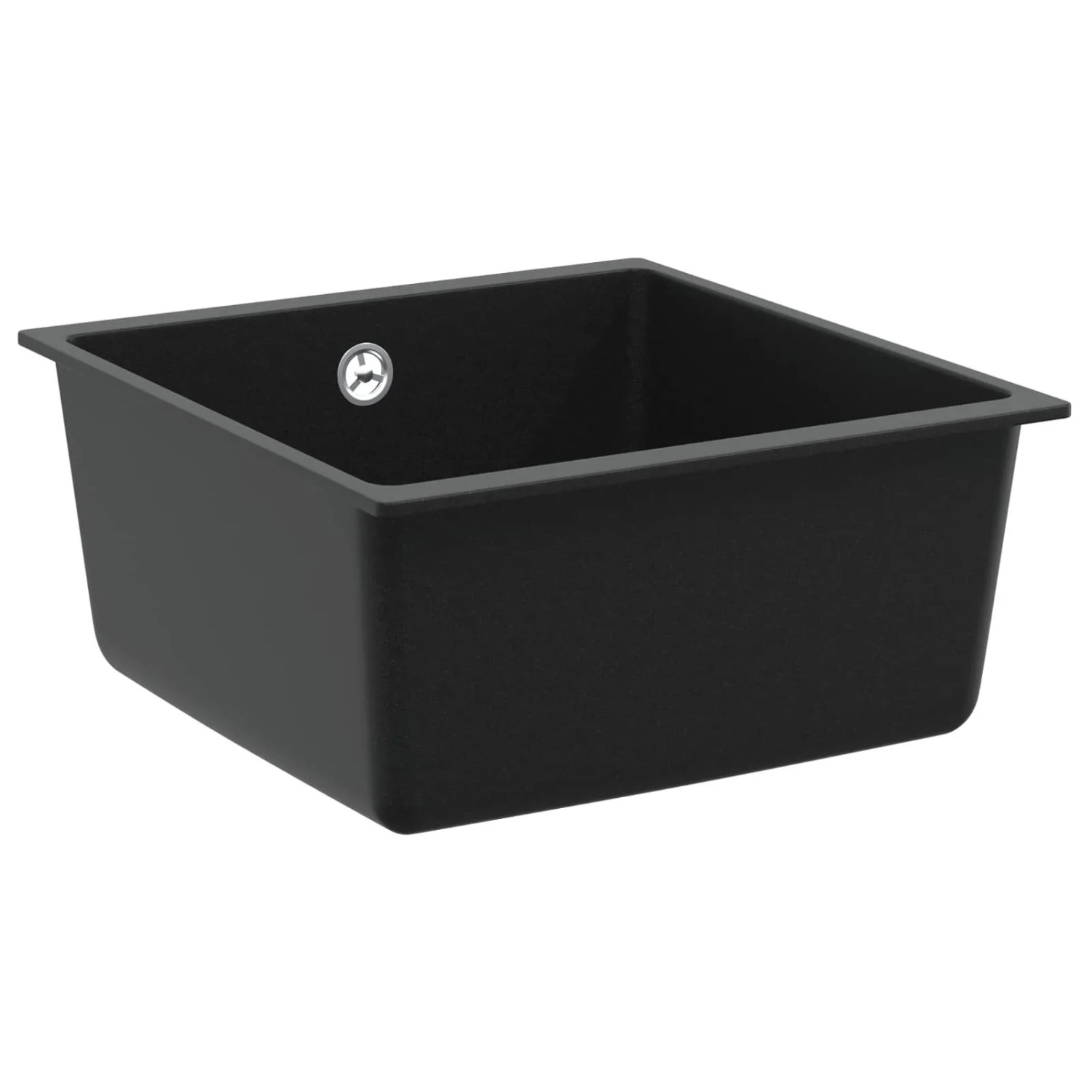 vidaXL Waschbecken Schwarz 430 x 460 mm 80% Quarz und 20% Harz 42028420