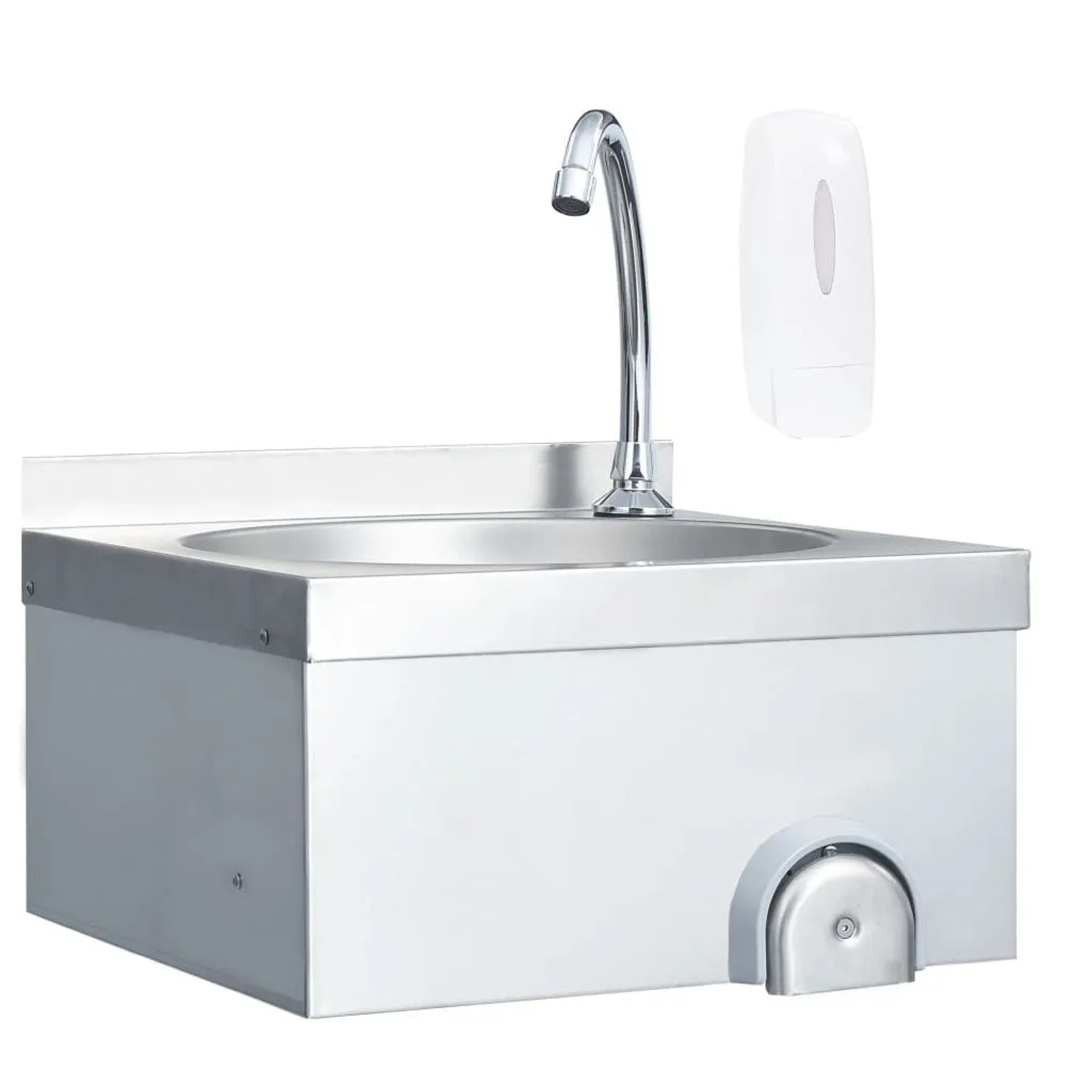vidaXL Handwaschbecken mit Wasserhahn und Seifenspender Edelstahl 51113
