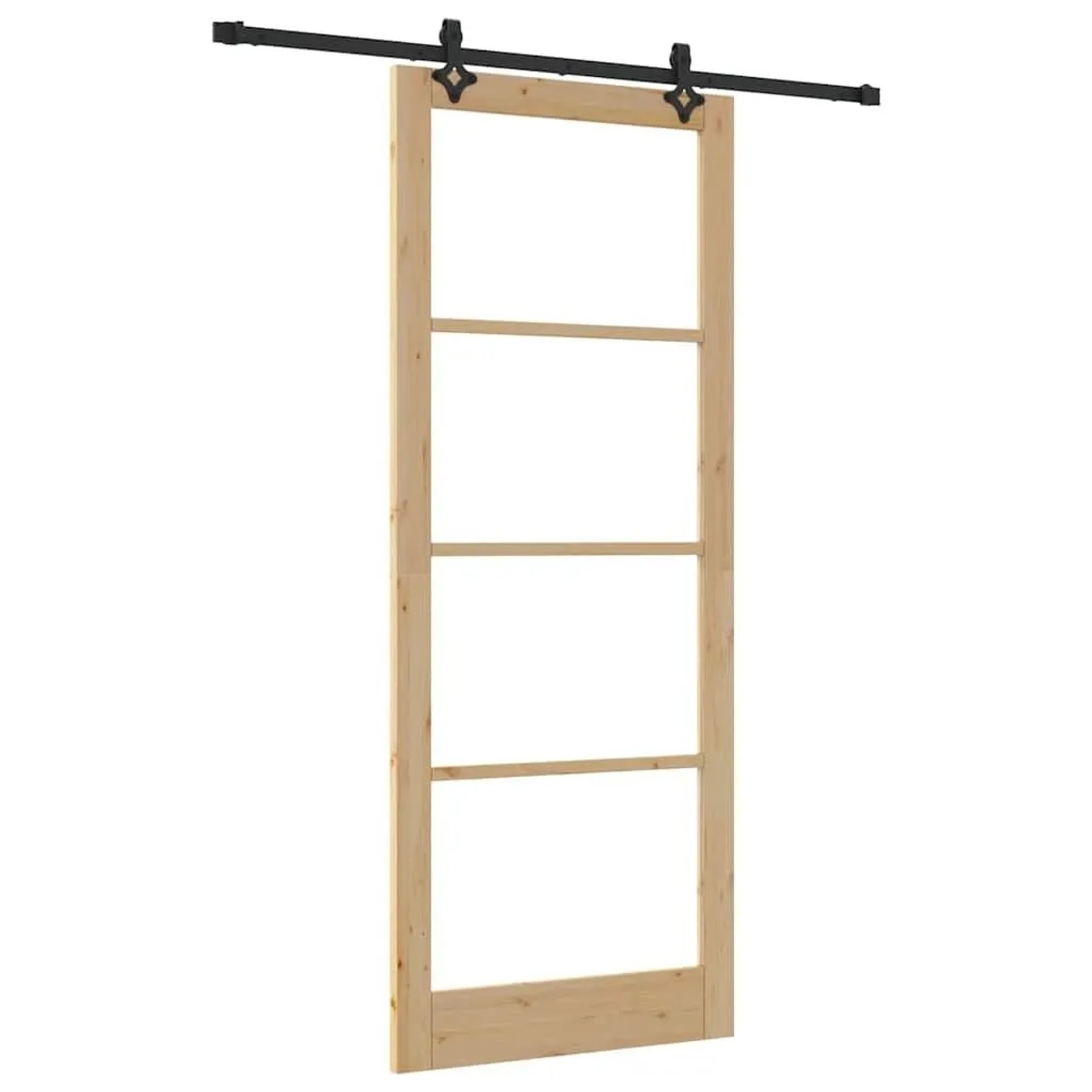 vidaXL Schiebetür ORKDAL Natur und Schwarz 93 x 232 cm 3332179