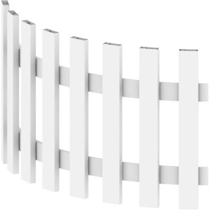 Weißes Traumgarten Gartenzaun Element Longlife Cara mit Schwung, 180x70 cm.