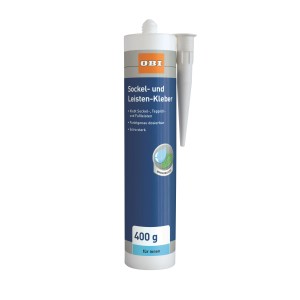 OBI Sockel- und Leistenkleber, 400g Kartusche für starke Klebeverbindungen im Innenbereich.