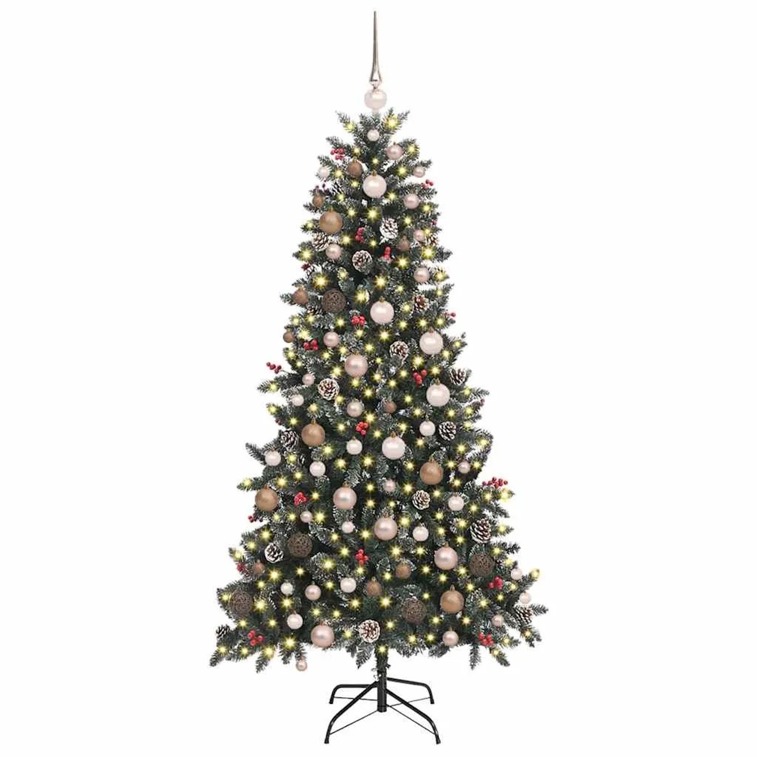 vidaXL Künstlicher Weihnachtsbaum mit 300 LEDs Grün 114 x 114 x 210 cm 3395890