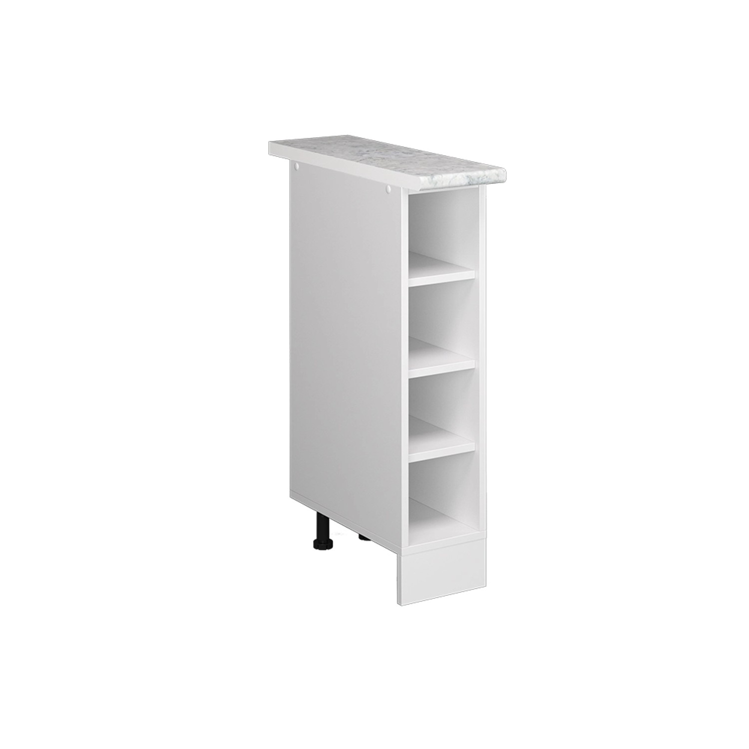 Vicco Küchenregal R-Line Offener Küchenschrank Weiß/Weiß 20 cm AP Marmor günstig online kaufen