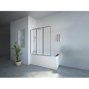 Vente-unique Duschabtrennung District Silberfarben 120 cm