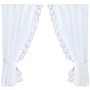 Arsvita Gardinenset, weinrot mit Blumenmuster, Satin, 2 Schals mit Raffhaltern.
