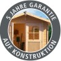 Karibu Holz-Gartenhaus Boras, naturbelassen, mit 5 Jahren Garantie auf die Konstruktion.