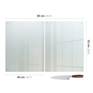 Tulup Herdabdeckplatte Abdeckplatte Ceranfeld 2 Stück 40x52 cm Rechteckig Herdabdeckplatte Kochfeld Schutzplatte Satiniertes Glas Herdabdeckung