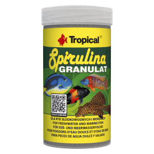 Tropical Fischfutter Granulat Spirulina, 100ml Dose für Süß- und Meerwasserfische.