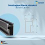 SolMount Montageschiene, 50x31 mm, 2400 mm, schwarz eloxiert, für Solaranlagen.