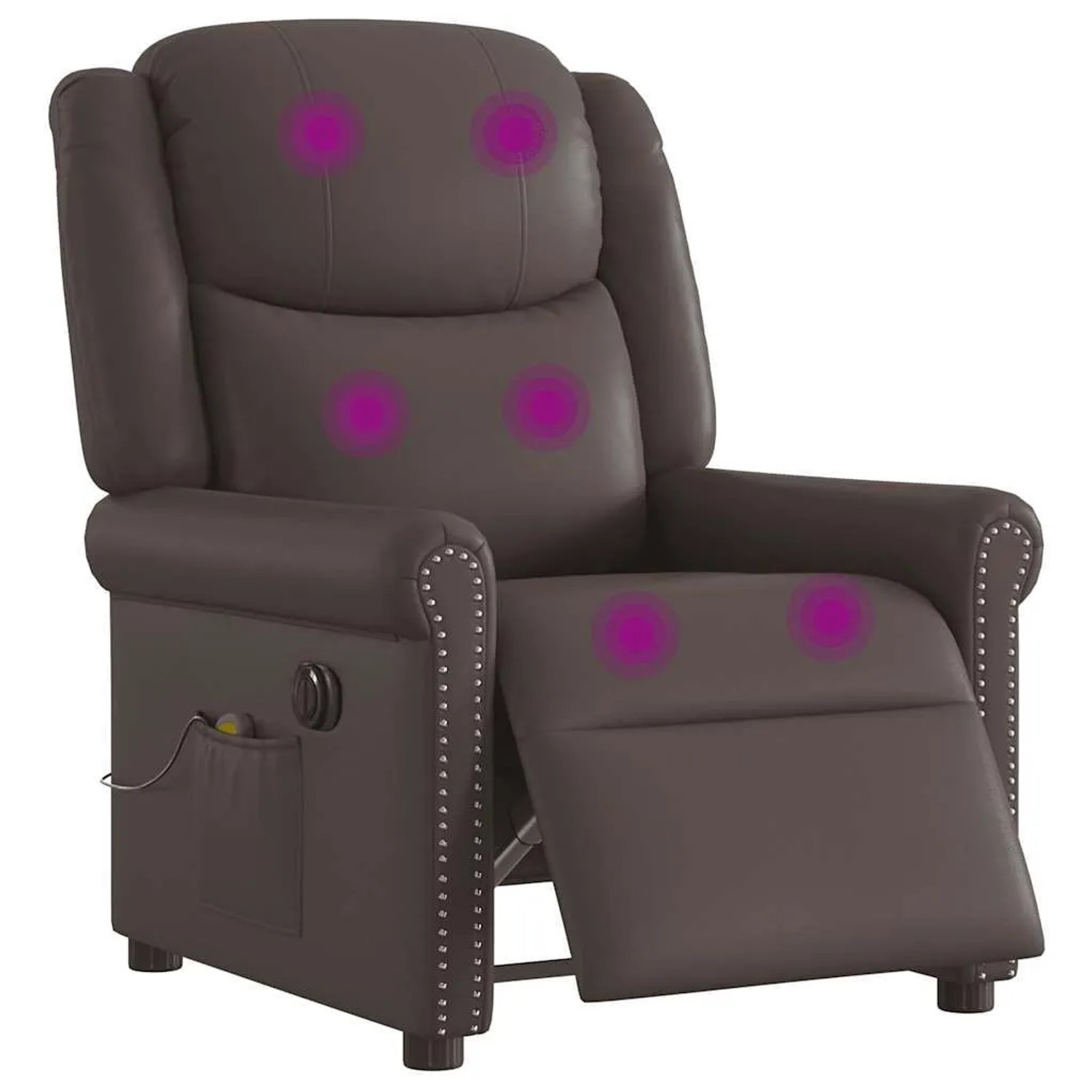 vidaXL Relaxsessel Massage Elektrisch Glänzend Braun Kunstleder 3303417